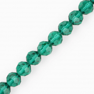 Abalorios faceteados redondos 12 mm Verde teal