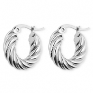 BY31&reg; Pendientes Acero Inox criollas espiral Plateado