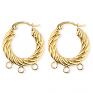 BY31&reg; Fornituras Acero Inox pendientes espiral&nbsp;con 3 anillas Dorado