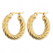 BY31&reg; Pendientes Acero Inox criollas espiral Dorado
