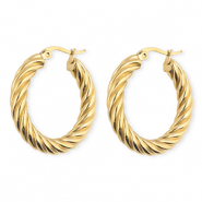 BY31&reg; Pendientes Acero Inox criollas espiral Dorado