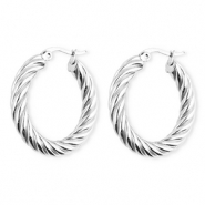 BY31&reg; Pendientes Acero Inox criollas espiral Plateado