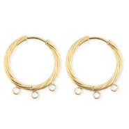 BY31&reg; Fornituras Acero Inox pendientes espiral&nbsp;con 3 anillas Dorado