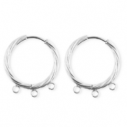 BY31&reg; Fornituras Acero Inox pendientes espiral&nbsp;con 3 anillas Plateado