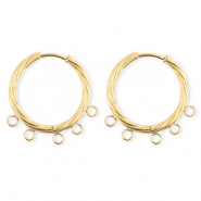 BY31&reg; Fornituras Acero Inox pendientes espiral&nbsp;con 5 anillas Dorado