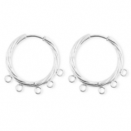 BY31&reg; Fornituras Acero Inox pendientes espiral&nbsp;con 5 anillas Plateado