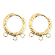 BY31&reg; Fornituras Acero Inox pendientes espiral&nbsp;con 3 anillas Dorado