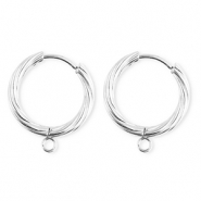 BY31&reg; Fornituras Acero Inox pendientes espiral&nbsp;con anilla Plateado