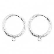BY31&reg; Fornituras Acero Inox pendientes espiral&nbsp;con anilla Plateado