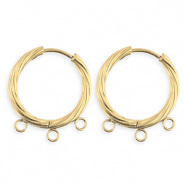 BY31&reg; Fornituras Acero Inox pendientes espiral&nbsp;con 3 anillas Dorado