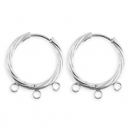 BY31&reg; Fornituras Acero Inox pendientes espiral&nbsp;con 3 anillas Plateado