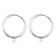 BY31&reg; Fornituras Acero Inox pendientes espiral&nbsp;con anilla Plateado