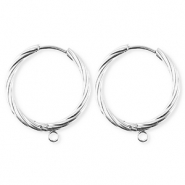 BY31&reg; Fornituras Acero Inox pendientes espiral&nbsp;con anilla Plateado