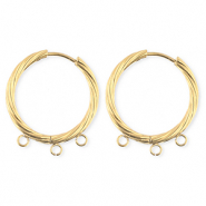 BY31&reg; Fornituras Acero Inox pendientes espiral&nbsp;con 3 anillas Dorado
