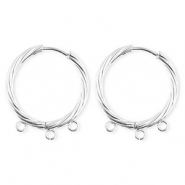 BY31&reg; Fornituras Acero Inox pendientes espiral&nbsp;con 3 anillas Plateado