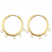 BY31&reg; Fornituras Acero Inox pendientes espiral&nbsp;con 5 anillas Dorado