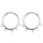 BY31&reg; Fornituras Acero Inox pendientes espiral&nbsp;con 5 anillas Plateado