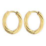BY31&reg; Pendientes Acero Inox criollas espiral Dorado