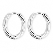 BY31&reg; Pendientes Acero Inox criollas espiral Plateado