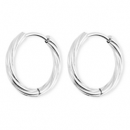 BY31&reg; Pendientes Acero Inox criollas espiral Plateado
