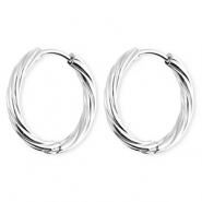 BY31&reg; Pendientes Acero Inox criollas espiral Plateado