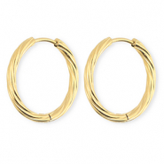 BY31&reg; Pendientes Acero Inox criollas espiral Dorado