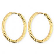 BY31&reg; Pendientes Acero Inox criollas espiral Dorado