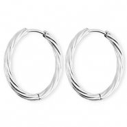 BY31&reg; Pendientes Acero Inox criollas espiral Plateado