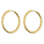 BY31&reg; Pendientes Acero Inox criollas espiral Dorado