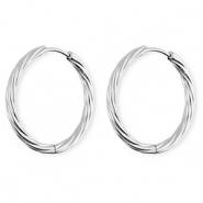 BY31&reg; Pendientes Acero Inox criollas espiral Plateado