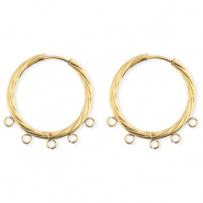 BY31&reg; Fornituras Acero Inox pendientes espiral&nbsp;con 5 anillas Dorado