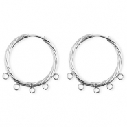 BY31&reg; Fornituras Acero Inox pendientes espiral&nbsp;con 5 anillas Plateado