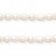 Perlas de agua dulce imperfectas grano de arroz 12x10mm Blanco natural