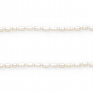 Perlas de agua dulce grano de arroz 6x4mm Blanco natural