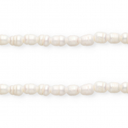 Perlas de agua dulce imperfectas grano de arroz 11x9mm Blanco natural