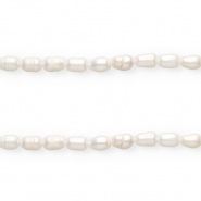Perlas de agua dulce imperfectas grano de arroz 8x6mm Blanco natural