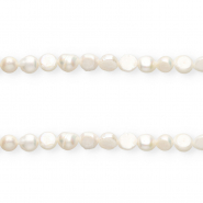 Perlas de agua dulce imperfectas nugget ovalada 10x9mm Blanco natural