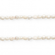 Perlas de agua dulce imperfectas nugget ovalada 7x5-6mm Blanco natural