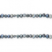 Perlas de agua dulce imperfectas nugget 5-6mm Azul pavo real