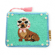 BY31&reg; Neceser perrito salchicha con flores Verde menta-marr&oacute;n-azul claro-rosa-blanco