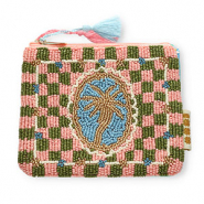 BY31&reg; Neceser palmera Dorado-azul claro-rosa claro-verde oliva-blancuzco
