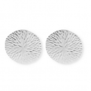 Fornituras Acero Inox pendientes redondos con anilla Plateado
