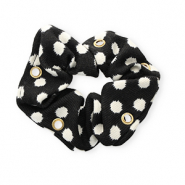 Coleteros para pelo de lunares con anillas Negro-blanco-dorado