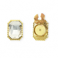 Cubrebotones rectángulo faceteados Dorado-cristal
