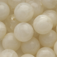 Abalorios acrílico 18 mm redondos Blancuzco-blanco mármol