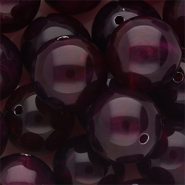 Abalorios acrílico 18 mm redondos Morado berenjena-blanco mármol