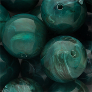 Abalorios acrílico 24 mm redondos Verde teal-multicolor-blanco mármol