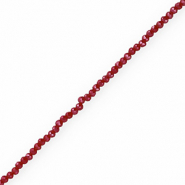 Abalorios faceteados disco 3x2mm Rojo carmes&iacute;-revestimiento pearl shine