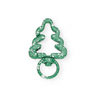 Fornituras llavero mosquet&oacute;n &aacute;rbol de navidad Verde-blanco