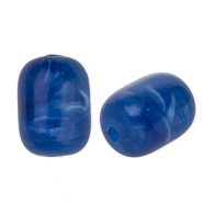 Abalorios acr&iacute;lico tubo Azul oscuro-multicolor-blanco m&aacute;rmol